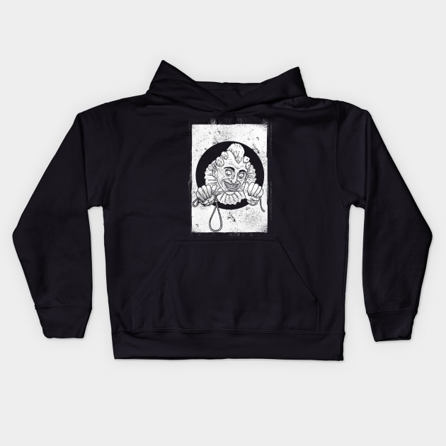 Grimaldi (White print) Kids Hoodie by Bloody Savage